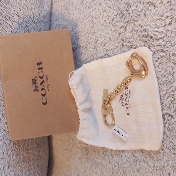 Coach Accessories - COACH NWT GOLD METAL SIGNATURE C BAG CHARM /KEY CHAIN /HANG TAG /KEY FOB